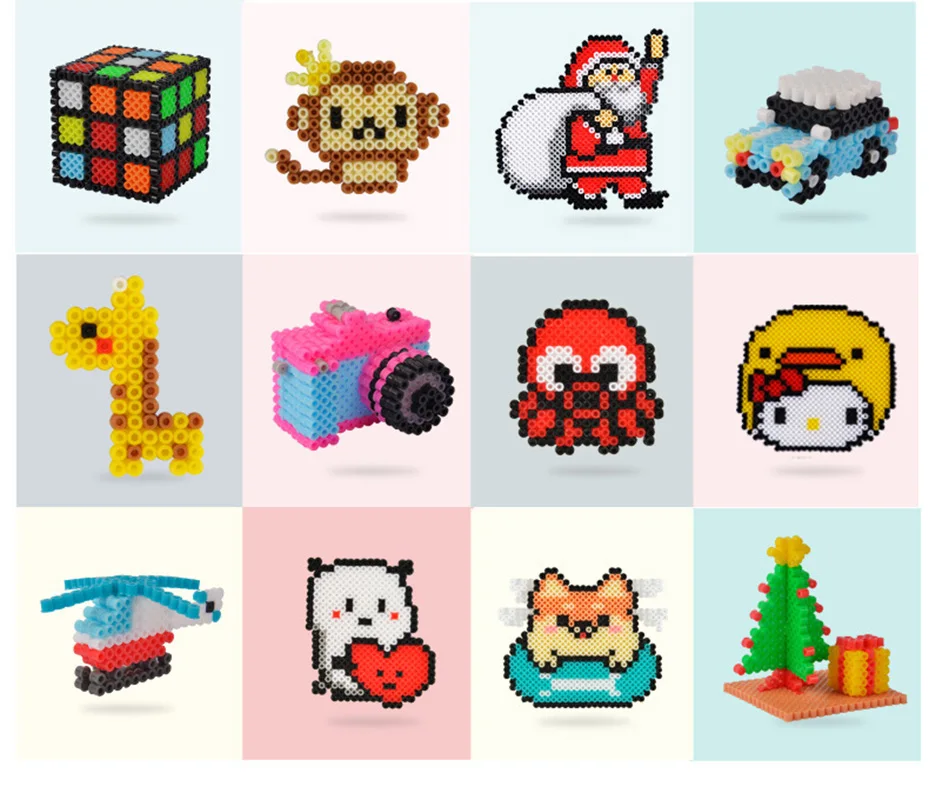 Creative Perler Beads 24/72 Colors Perler Toy Kit 2.6mm Hama Beads 3D Puzzle DIY Toy Kids Creative Handmade Craft Toy Gift