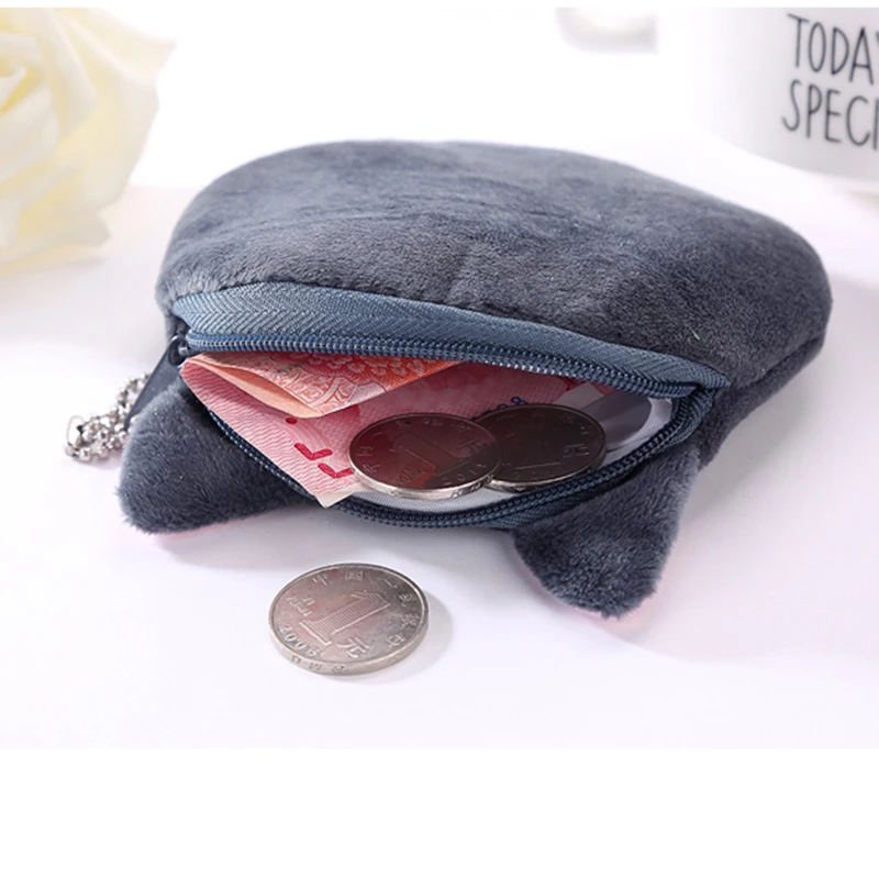 Cartoon Kids Girls Coin Purse Cute Cat Plush Wallet Women Girls Change Purse Bag Mini Money Coin Key Wallets Pouch Children Gift
