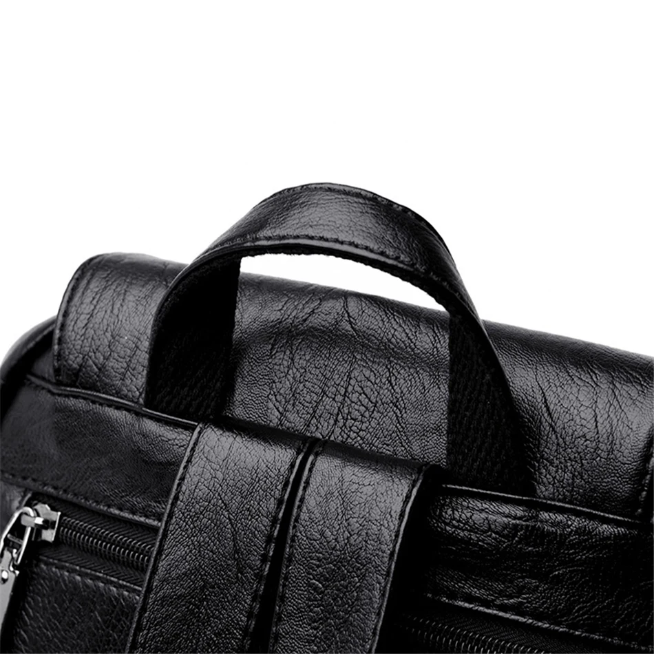 High Quality Soft Leather Backpacks Purses for Women Casual Daypack Vintage Bagpack School Bags for Teen Girls Mochilas Rucksack
