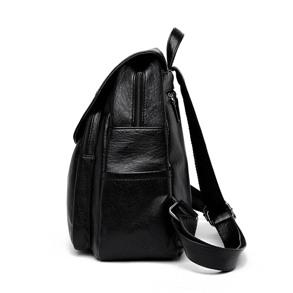 High Quality Soft Leather Backpacks Purses for Women Casual Daypack Vintage Bagpack School Bags for Teen Girls Mochilas Rucksack