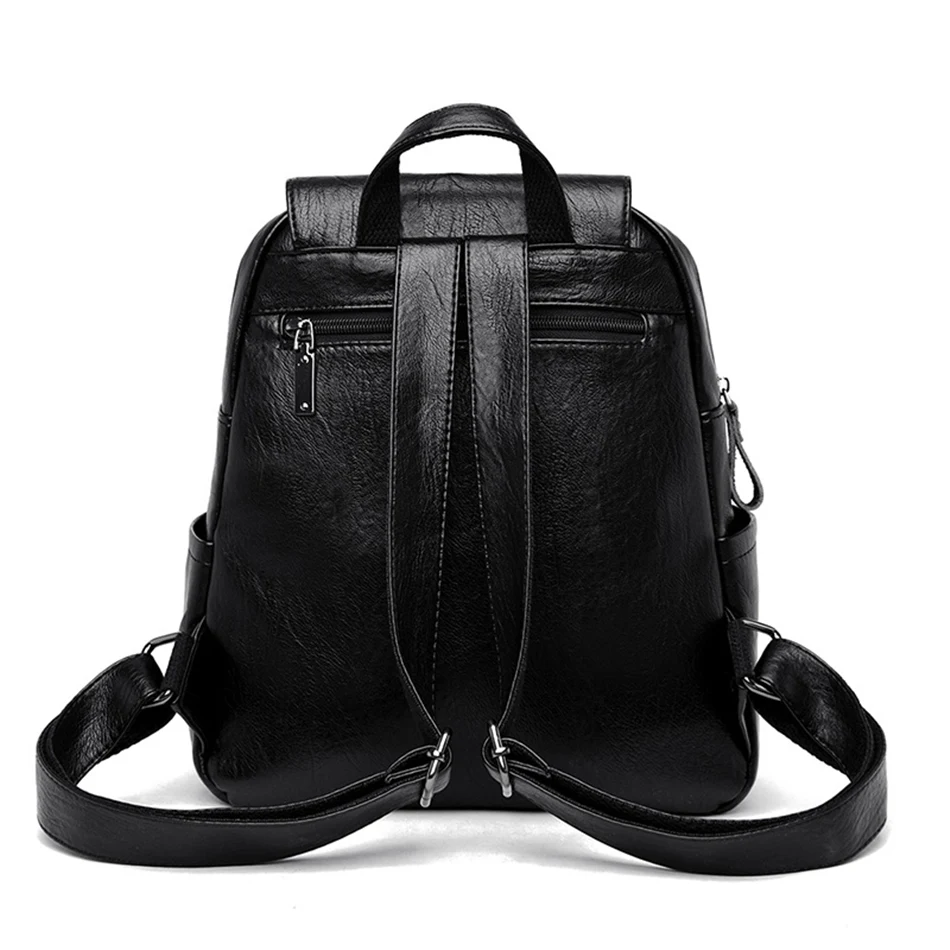 High Quality Soft Leather Backpacks Purses for Women Casual Daypack Vintage Bagpack School Bags for Teen Girls Mochilas Rucksack