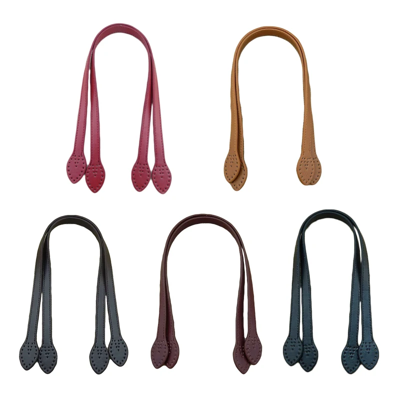 2pcs 60cm Leather Bag Handles Shoulder Bag Strap Replacement Handbag Belt Straps DIY Crocheted Bags Tote Handmade Accessories