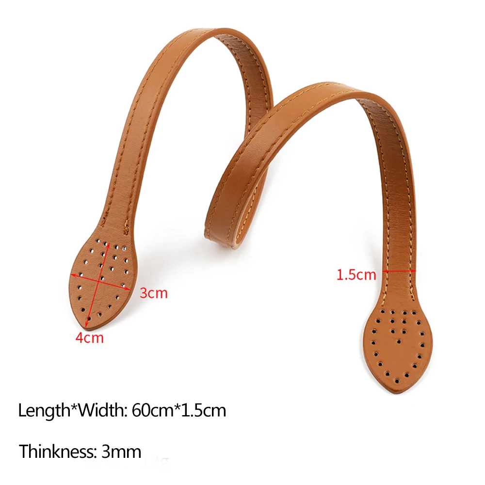 2pcs 60cm Leather Bag Handles Shoulder Bag Strap Replacement Handbag Belt Straps DIY Crocheted Bags Tote Handmade Accessories