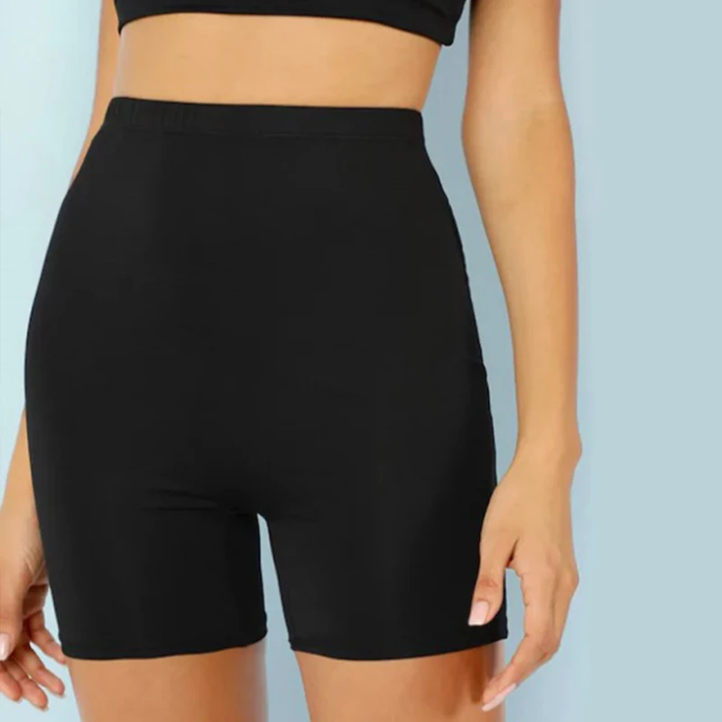 Shorts Women Thin Fitness Casual High Waist Fashion Biker Shorts Summer Slim Knee-Length Bottoms Black Cycling Shorts Streetwear