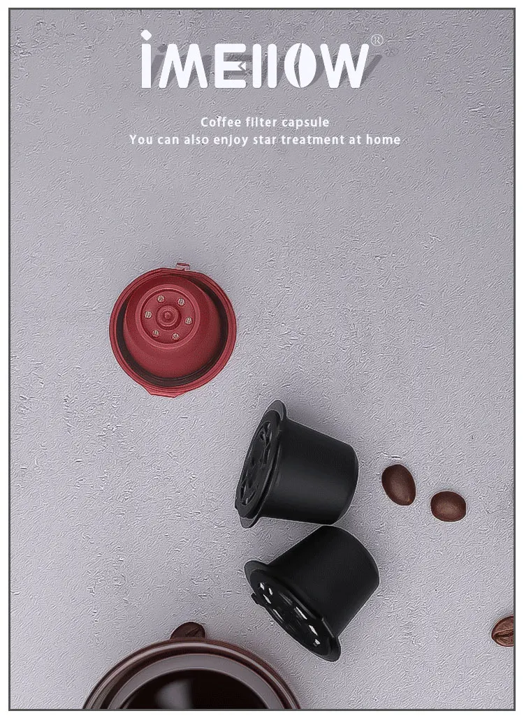 3/6Pcs Refillable Reusable Coffee Capsule Pods  Coffee Filter Pods with Spoon and Cleaning Brush