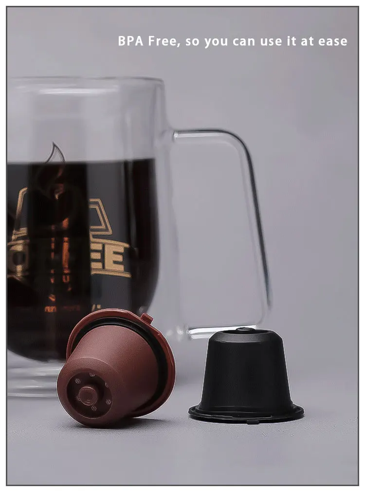 3/6Pcs Refillable Reusable Coffee Capsule Pods  Coffee Filter Pods with Spoon and Cleaning Brush