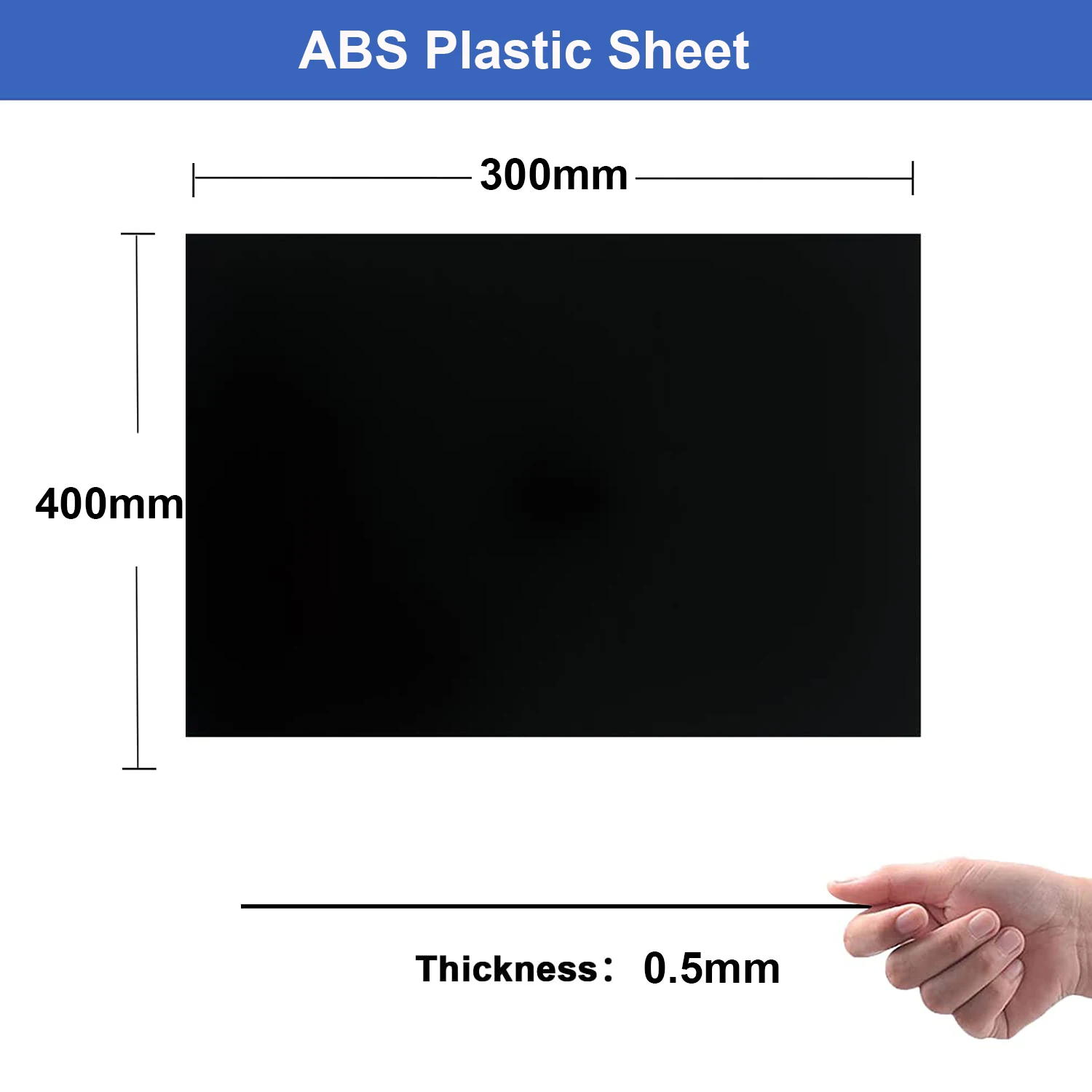 1pc White/Black ABS Plastic Plate Model Sheet DIY Model Material Parts Thickness 0.5mm/1mm/1.5mm/2mm/3mm