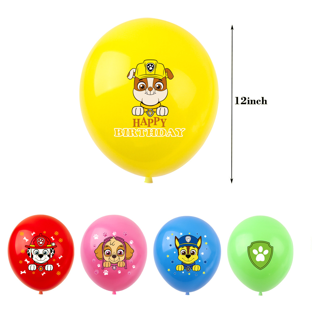 10pcs12 inch Paw Patrol Solid Color Latex Balloon Children's Happy Birthday Party Decoration Baby Shower Globos Balloon Toy
