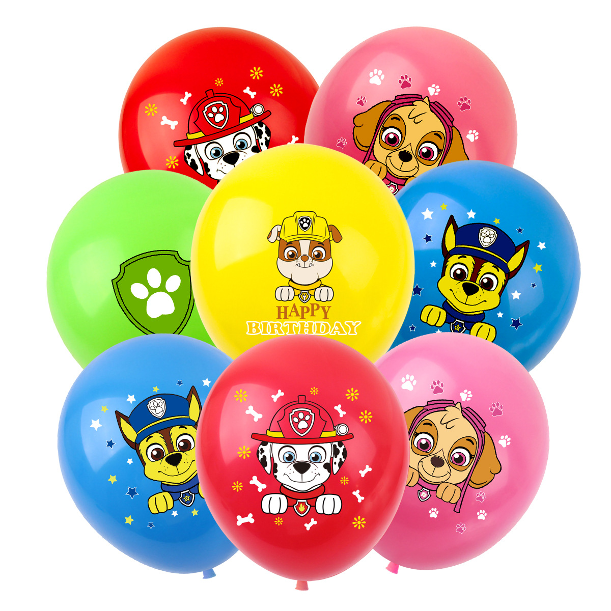 10pcs12 inch Paw Patrol Solid Color Latex Balloon Children's Happy Birthday Party Decoration Baby Shower Globos Balloon Toy