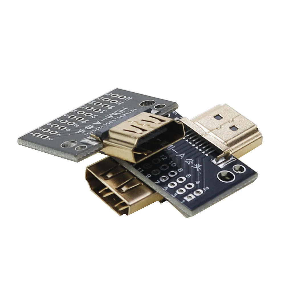 1pcs Compatible-HDMI Male and Female Test Board 19Pin 19P Male Plug Connector with PCB Test Board Solder Type A