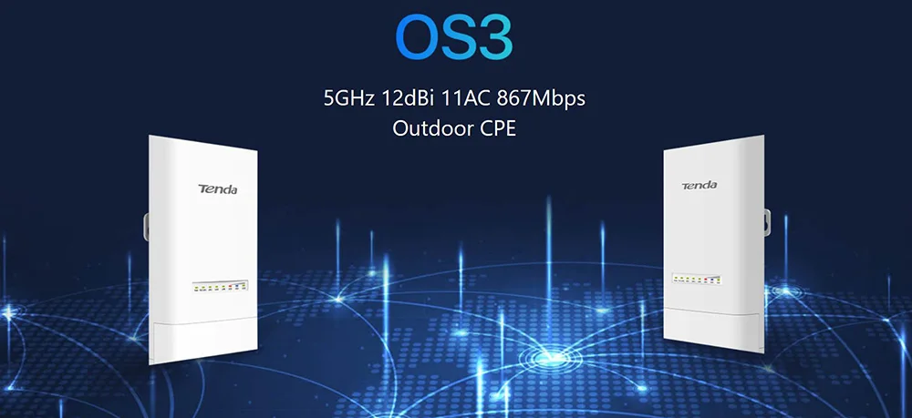 Tenda O1 Outdoor Access Point 300Mbps Long Range Smart Manage Router CPE 2.4GHz PoE Wireless Bridge 8dBi Transmission Waterproof