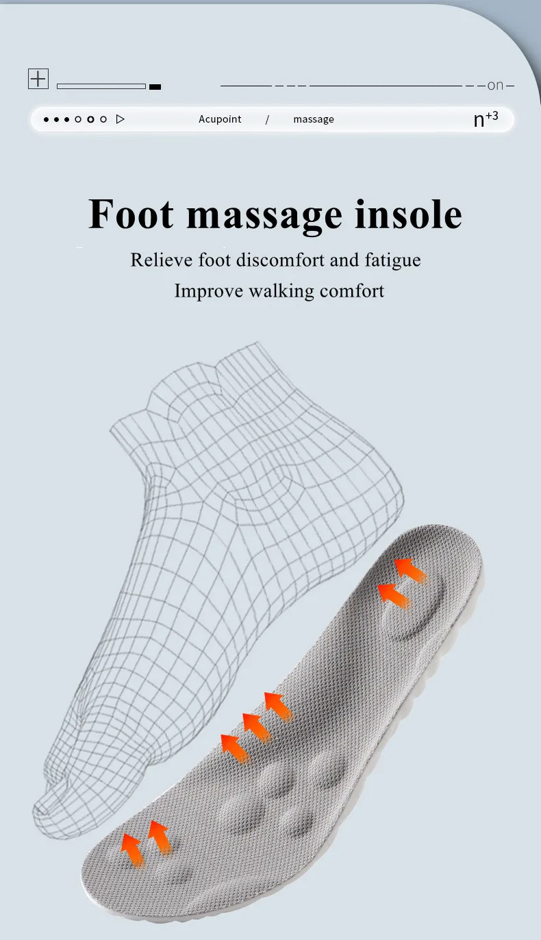 4D Sports Insoles Ultra-soft High-elasticity Pads Anti-pain Antibacterial Deodorant Pad Casual Cushion Arch Support Foot Insoles