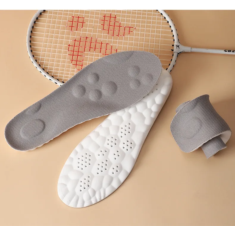 4D Sports Insoles Ultra-soft High-elasticity Pads Anti-pain Antibacterial Deodorant Pad Casual Cushion Arch Support Foot Insoles