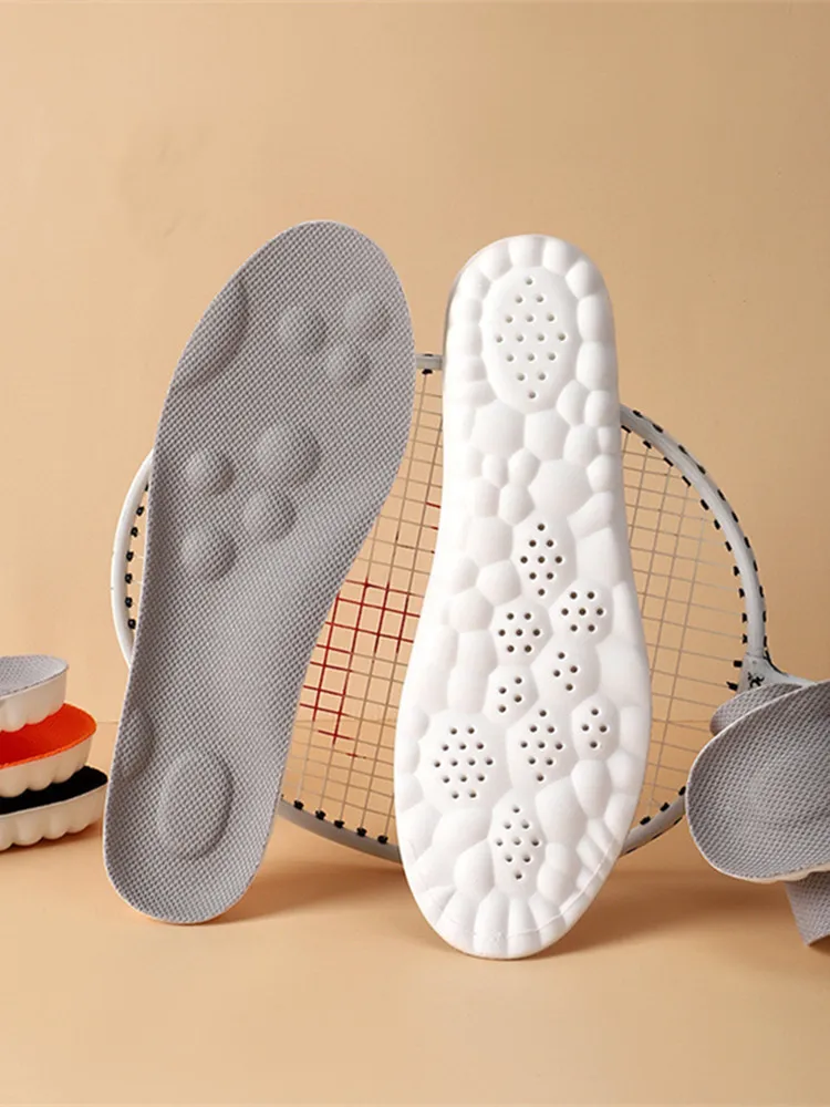 4D Sports Insoles Ultra-soft High-elasticity Pads Anti-pain Antibacterial Deodorant Pad Casual Cushion Arch Support Foot Insoles