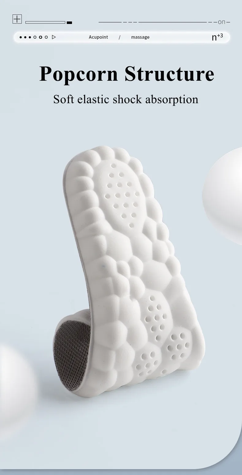 4D Sports Insoles Ultra-soft High-elasticity Pads Anti-pain Antibacterial Deodorant Pad Casual Cushion Arch Support Foot Insoles