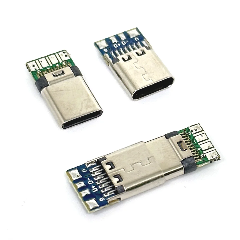 USB 3.1 Type C Male/Female Connectors Jack Tail 24pin USB Male Plug Electric Terminals Welding DIY Data Cable Support PCB Board