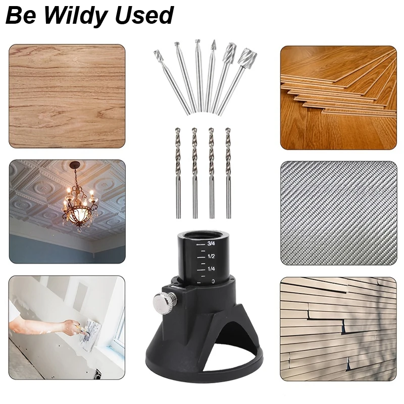Rotary Router Milling Cutter Guide Attachment Twist Drill Bit Wood Carving Tool Kit Dedicated Locator Woodwork Tool for Dremel