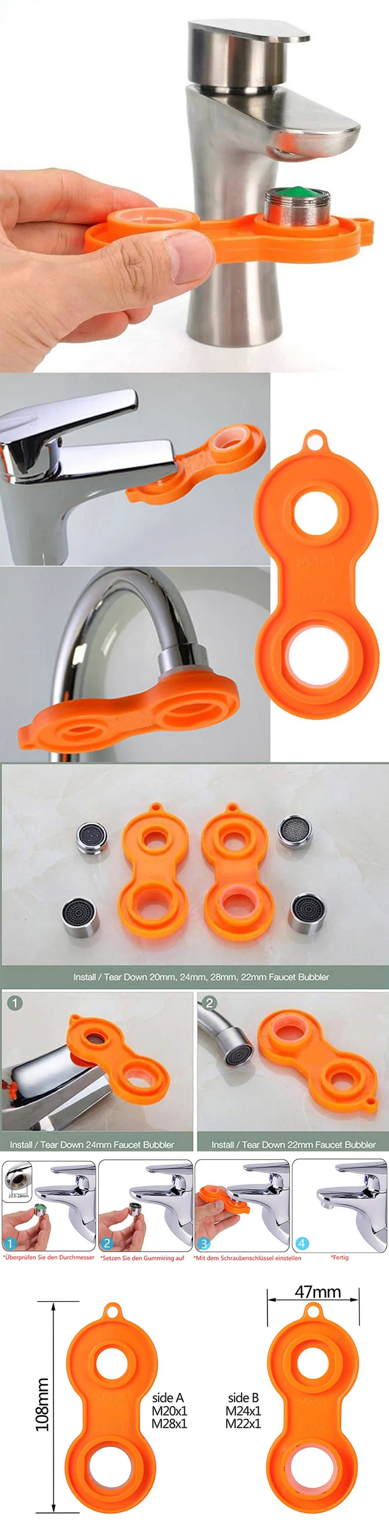 Faucet Bubbler Wrench Water Outlet Aerator Universal Wrench Faucet Nozzle Filter Repair Tool Replacement Disassembly Tool Spanne