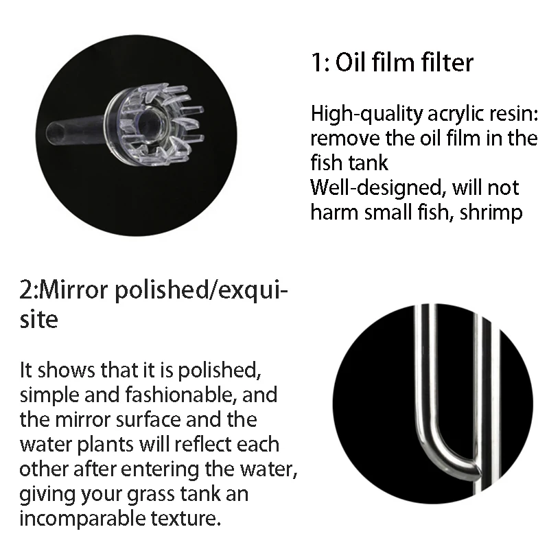 ZRDRAquarium Filter Stainless Steel External Filter Accessories Inlet and Outlet Water Remove Oil Film Lily Tube Aquarium filter