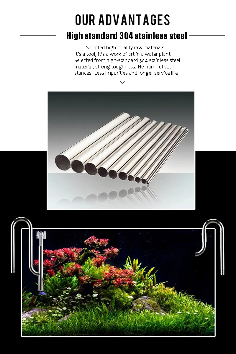 ZRDRAquarium Filter Stainless Steel External Filter Accessories Inlet and Outlet Water Remove Oil Film Lily Tube Aquarium filter