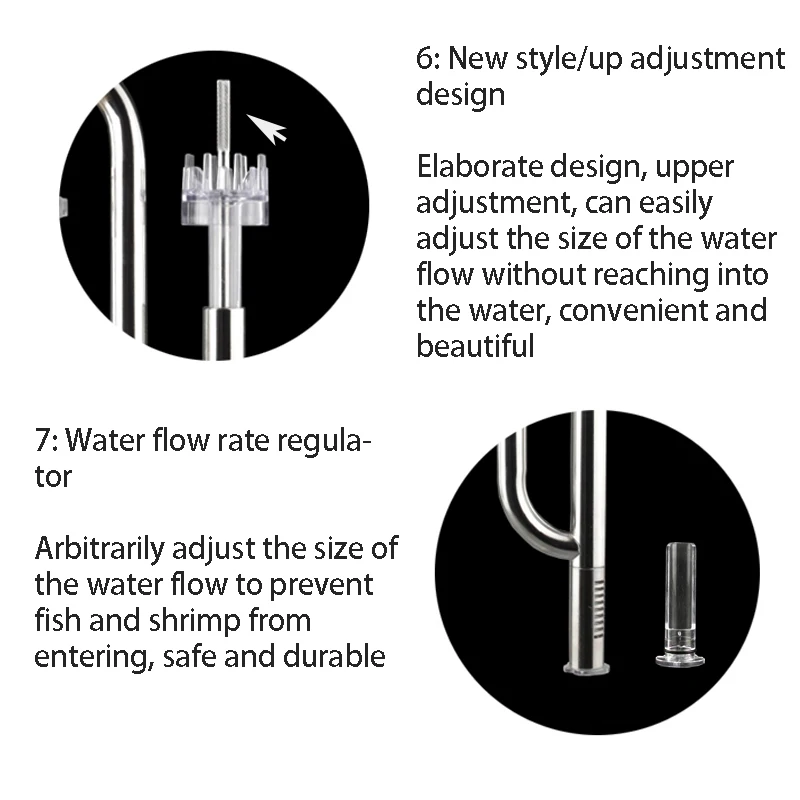 ZRDRAquarium Filter Stainless Steel External Filter Accessories Inlet and Outlet Water Remove Oil Film Lily Tube Aquarium filter