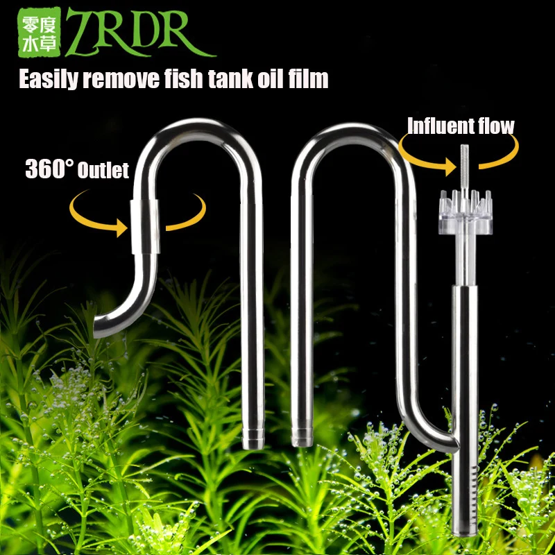 ZRDRAquarium Filter Stainless Steel External Filter Accessories Inlet and Outlet Water Remove Oil Film Lily Tube Aquarium filter