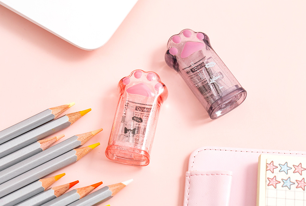 Kawaii Cat Paw Shaped Pencil Sharpener Stationery Kids Gift Cute School Supplies Korean Stationery