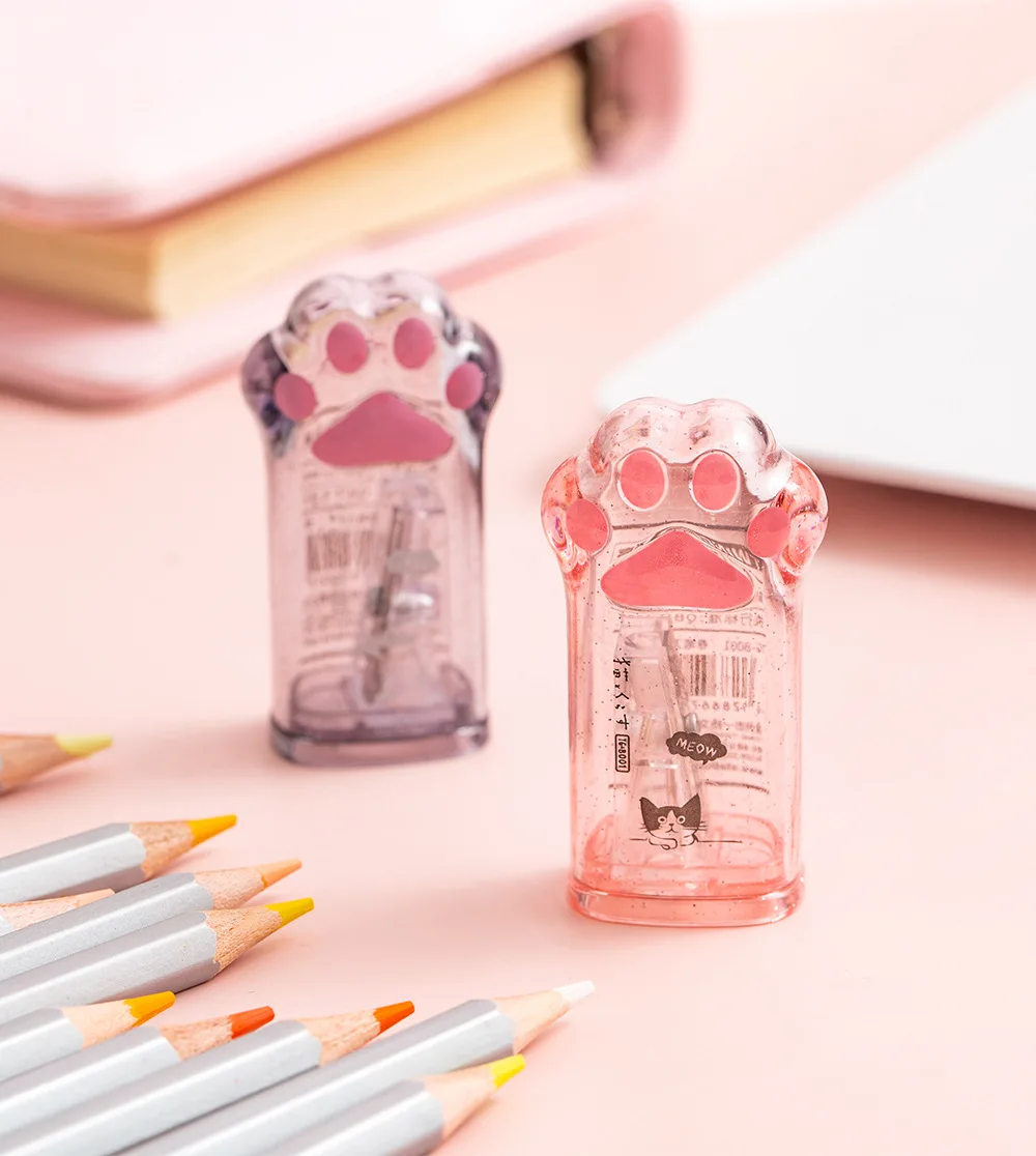 Kawaii Cat Paw Shaped Pencil Sharpener Stationery Kids Gift Cute School Supplies Korean Stationery