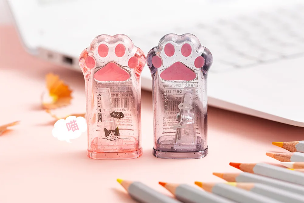 Kawaii Cat Paw Shaped Pencil Sharpener Stationery Kids Gift Cute School Supplies Korean Stationery