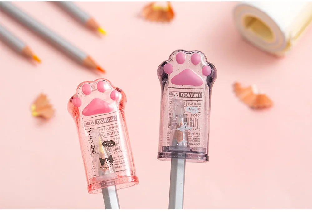Kawaii Cat Paw Shaped Pencil Sharpener Stationery Kids Gift Cute School Supplies Korean Stationery