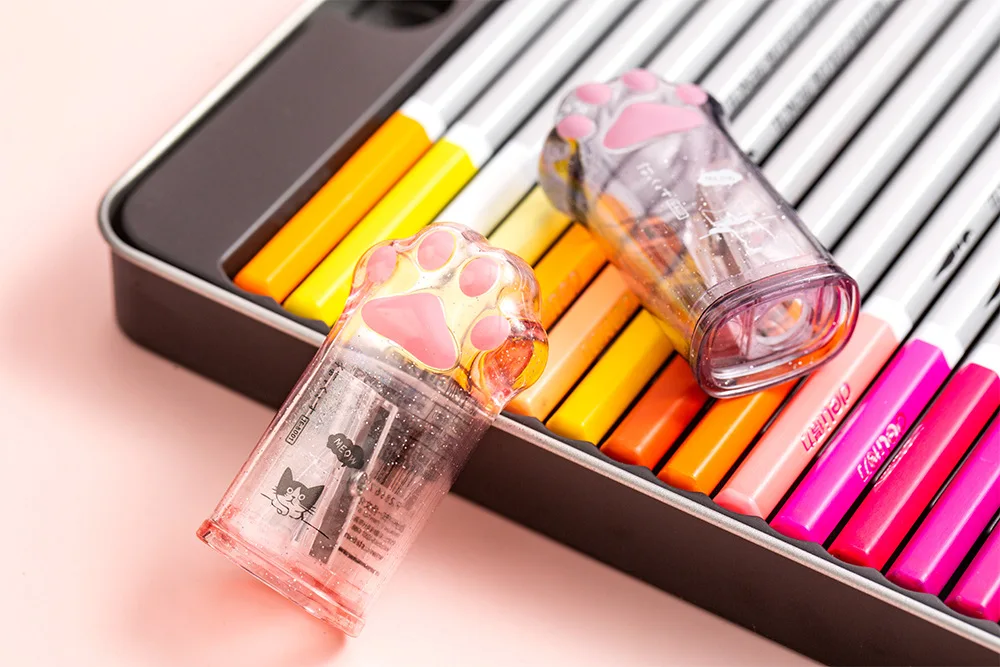 Kawaii Cat Paw Shaped Pencil Sharpener Stationery Kids Gift Cute School Supplies Korean Stationery