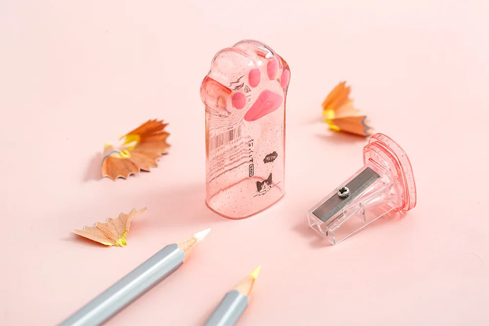 Kawaii Cat Paw Shaped Pencil Sharpener Stationery Kids Gift Cute School Supplies Korean Stationery
