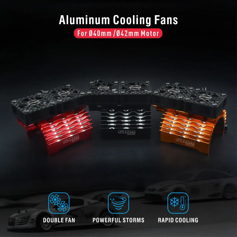 SURPASS HOBBY 36mm 40-42mm 55-58mm Brushless Motor Cooling Fan Holder for 540 550 3650 3660 4268 4274 1/10 1/7 1/8 1/5 RC Car