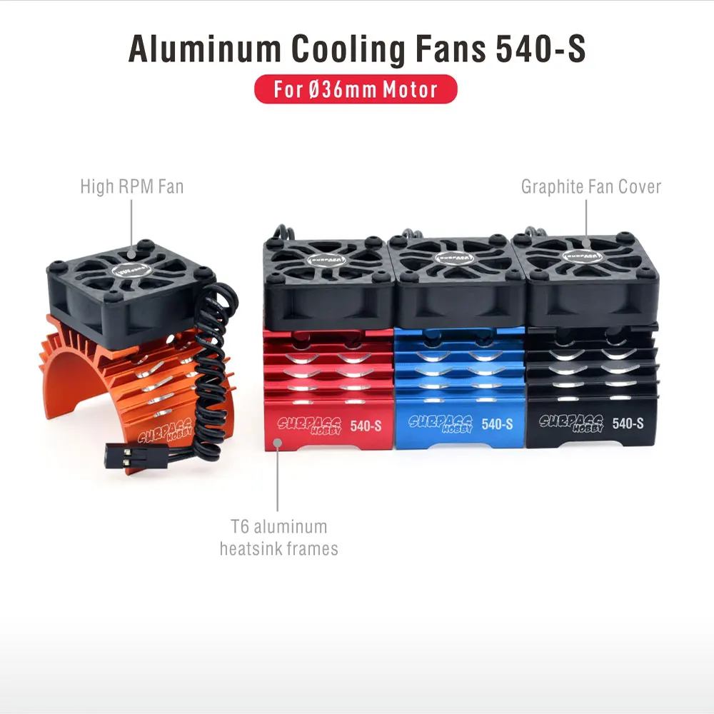 SURPASS HOBBY 36mm 40-42mm 55-58mm Brushless Motor Cooling Fan Holder for 540 550 3650 3660 4268 4274 1/10 1/7 1/8 1/5 RC Car