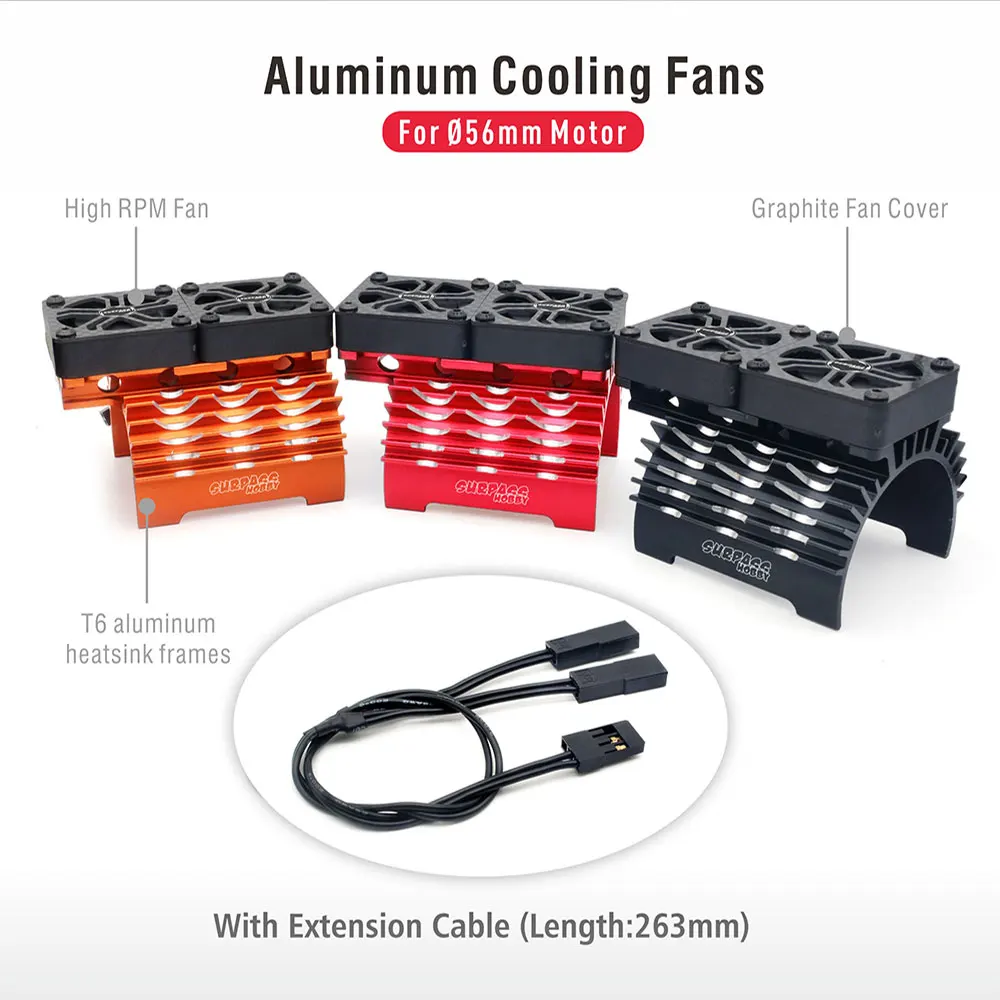 SURPASS HOBBY 36mm 40-42mm 55-58mm Brushless Motor Cooling Fan Holder for 540 550 3650 3660 4268 4274 1/10 1/7 1/8 1/5 RC Car