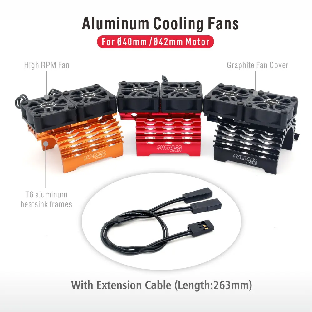 SURPASS HOBBY 36mm 40-42mm 55-58mm Brushless Motor Cooling Fan Holder for 540 550 3650 3660 4268 4274 1/10 1/7 1/8 1/5 RC Car