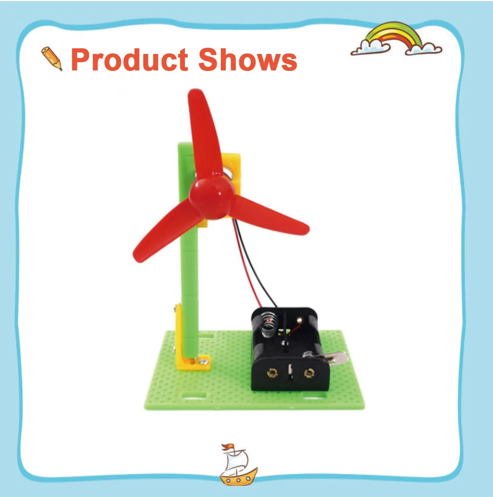 DIY Electric Fan Model Kit Kids Science Experiment Toys School Physic Project Kindergarten Creative Assembled STEM Education