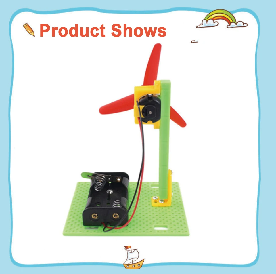 DIY Electric Fan Model Kit Kids Science Experiment Toys School Physic Project Kindergarten Creative Assembled STEM Education