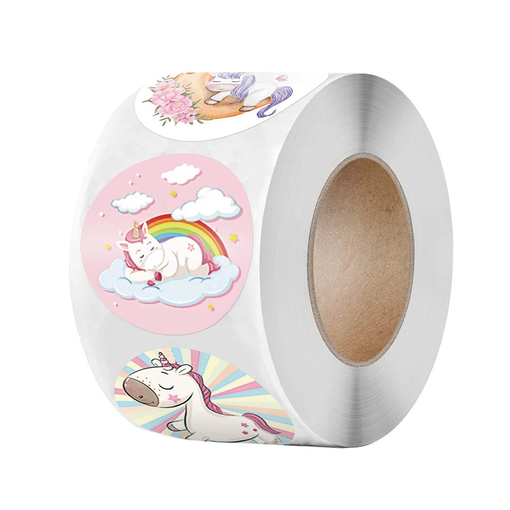 1 inch Cute Unicorn Sticker for Kids 50-500pcs Classic Toy Decor for School Teacher Encouragement Animal Reward Sticker