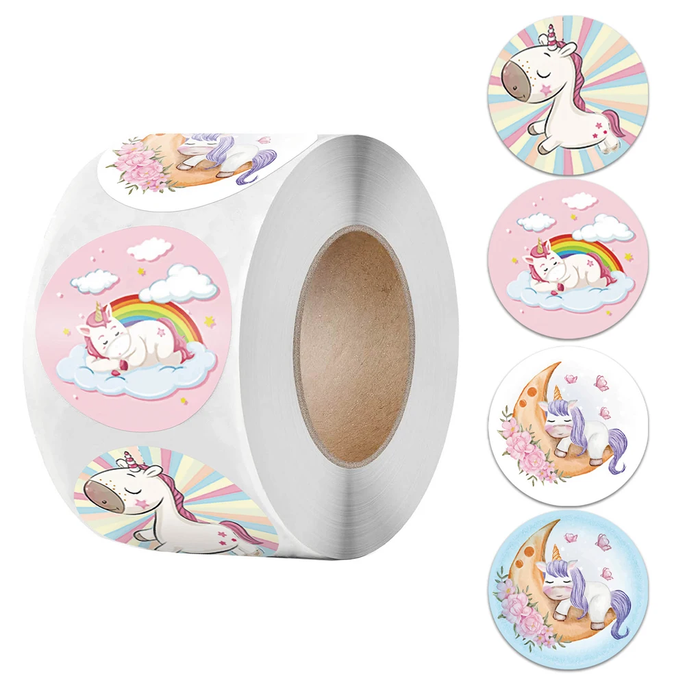 1 inch Cute Unicorn Sticker for Kids 50-500pcs Classic Toy Decor for School Teacher Encouragement Animal Reward Sticker