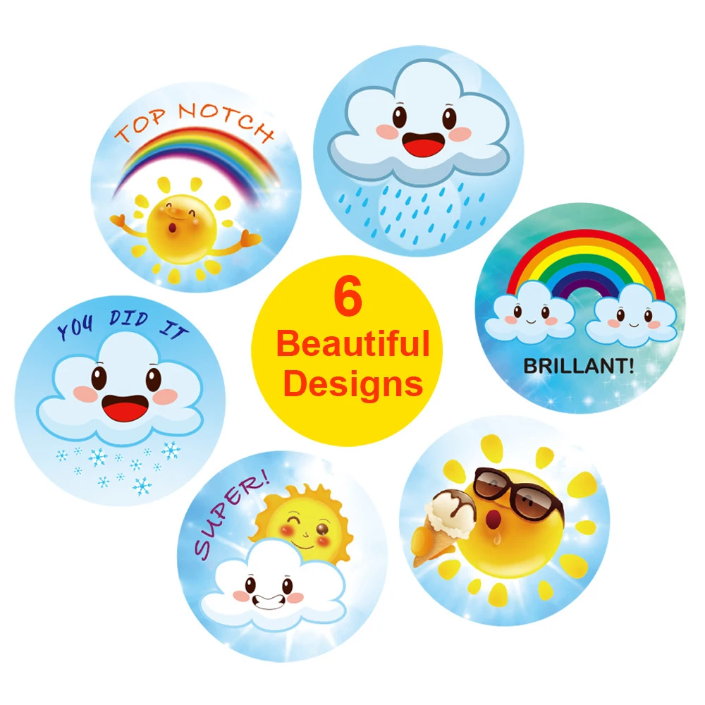 1 inch Cute Unicorn Sticker for Kids 50-500pcs Classic Toy Decor for School Teacher Encouragement Animal Reward Sticker