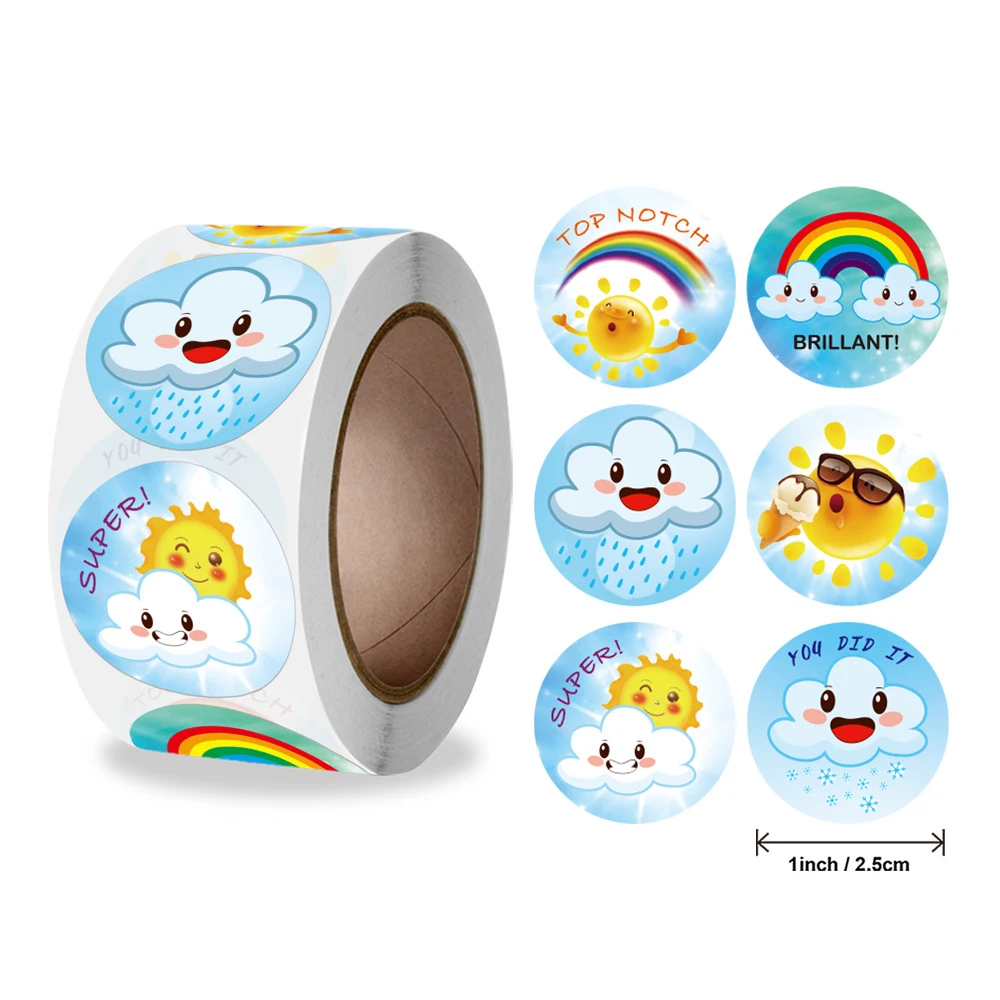1 inch Cute Unicorn Sticker for Kids 50-500pcs Classic Toy Decor for School Teacher Encouragement Animal Reward Sticker