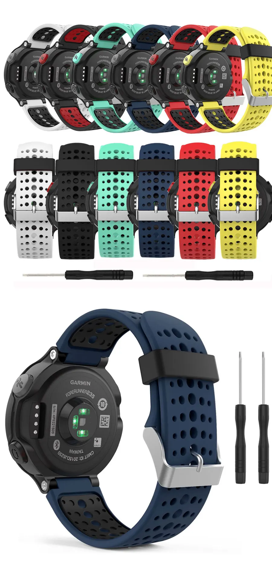 WatchBand For Garmin Forerunner 235 235 Lite 735XT Band Silicone Bracelet For Forerunner 220 230 620 630 WristStrap