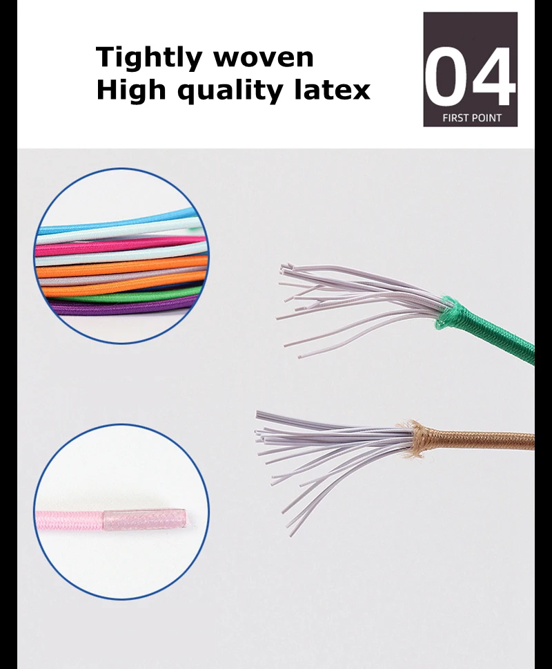 No tie shoelaces Round Elastic Shoelace Plastic snap lock Suitable for all shoes Adult children walking sports Lazy laces 1 pair