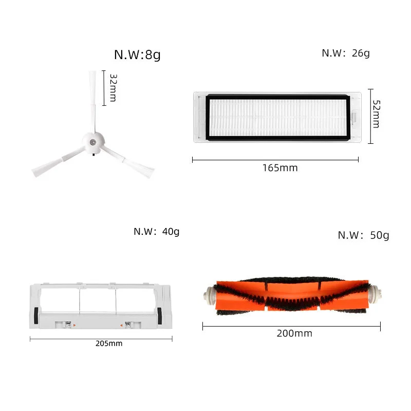 Main Side Brush For Xiaomi Mi Robot 1/ 1S SDJQR01RR SDJQR02RR SDJQR03RR Roboeock E3, S4, S4 Max, S5 Vacuum Cleaner Accessorie