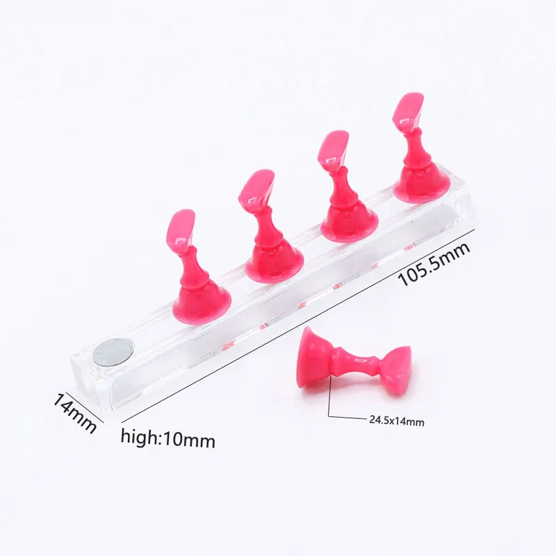 1Set Magnetic Nail Holder Practice Display Stand Nail Polish Acrylic Crystal Showing Shelf Nail Art Tool