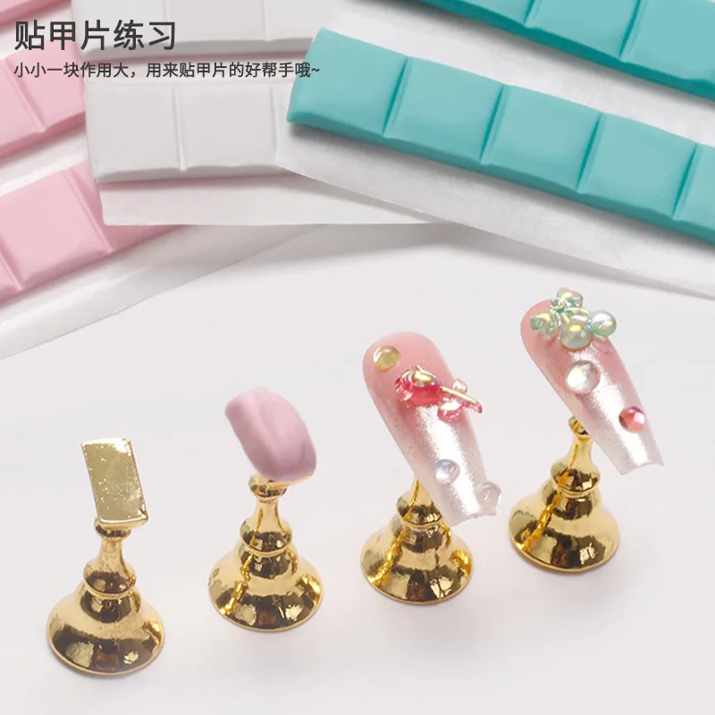 1Set Magnetic Nail Holder Practice Display Stand Nail Polish Acrylic Crystal Showing Shelf Nail Art Tool