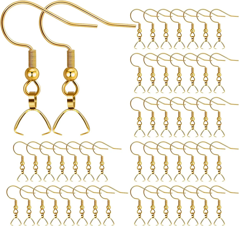 10/20Pcs Stainless Steel Dangle French Earring Wire Hook Earwire Pendant Clasp Ear Buckle Findings DIY Jewelry Making Supplies