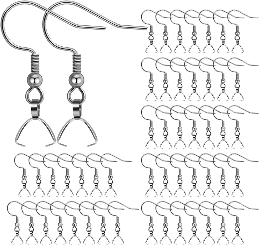 10/20Pcs Stainless Steel Dangle French Earring Wire Hook Earwire Pendant Clasp Ear Buckle Findings DIY Jewelry Making Supplies