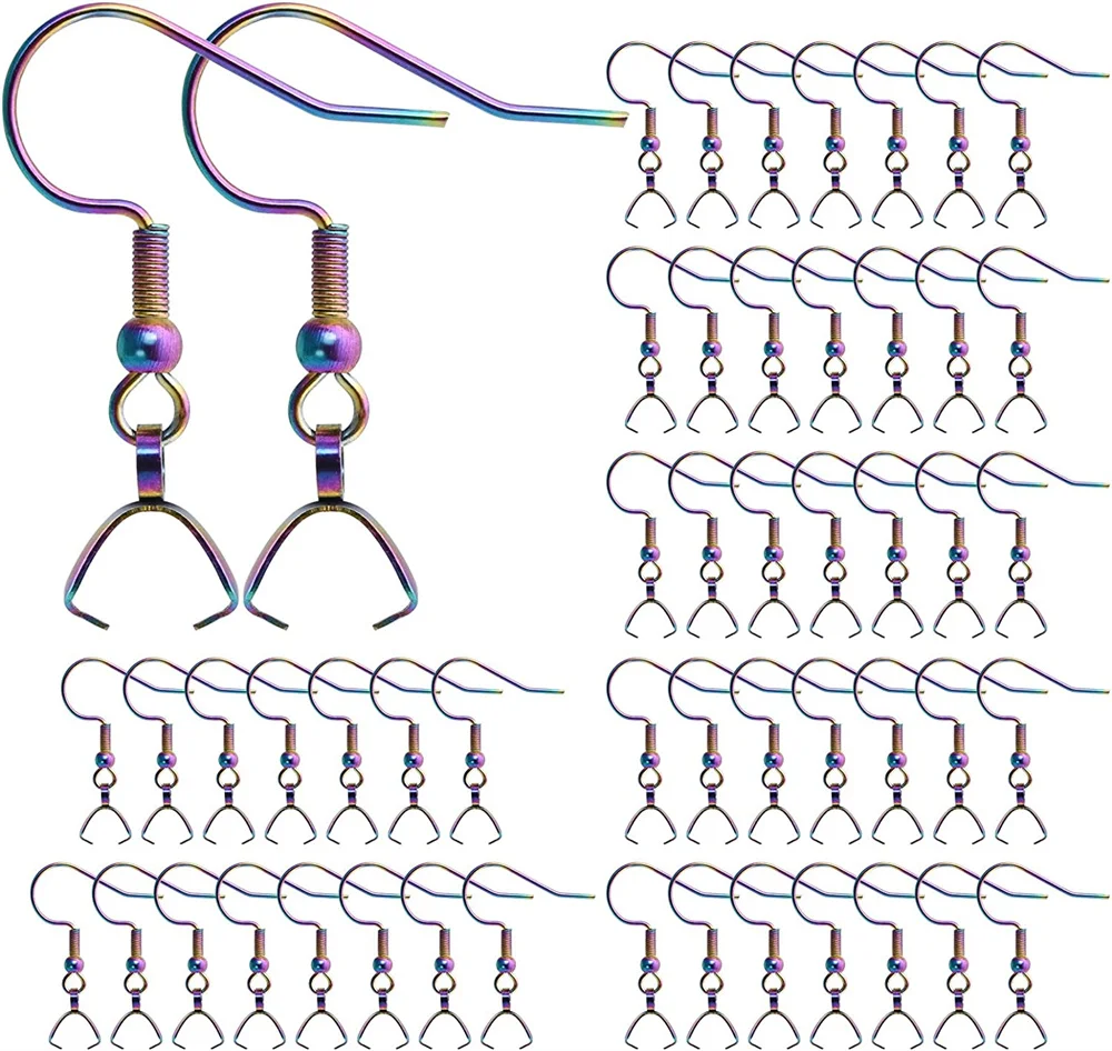 10/20Pcs Stainless Steel Dangle French Earring Wire Hook Earwire Pendant Clasp Ear Buckle Findings DIY Jewelry Making Supplies